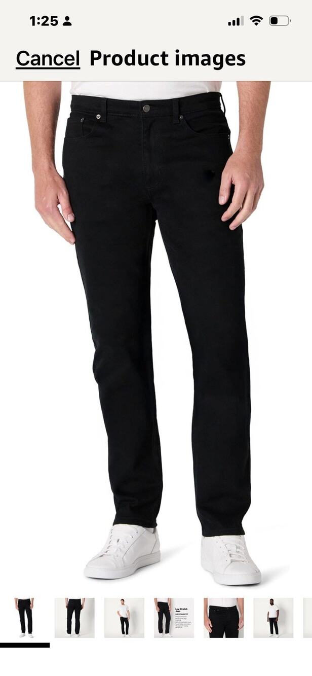 Amazon Essentials NWT Men Bootcut Straight 34 X 30 Black Jeans